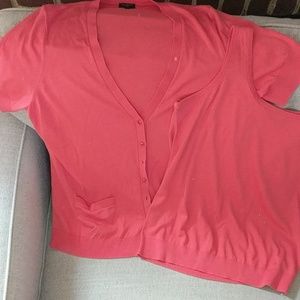 Talbots 1x coral short sleeved twinset